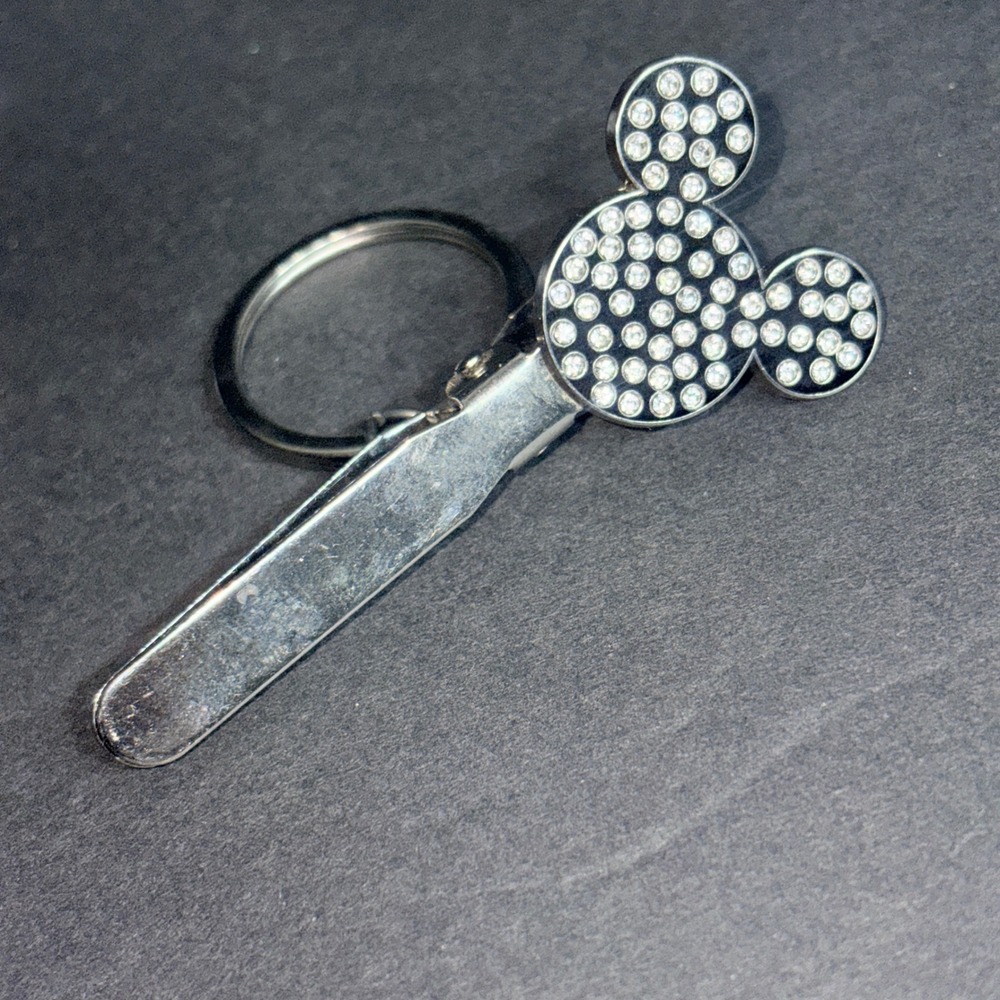 VTG Walt Disney World Mickey Mouse Key Chain Money Clip Rhinestone Purse Clip - Picture 10 of 10